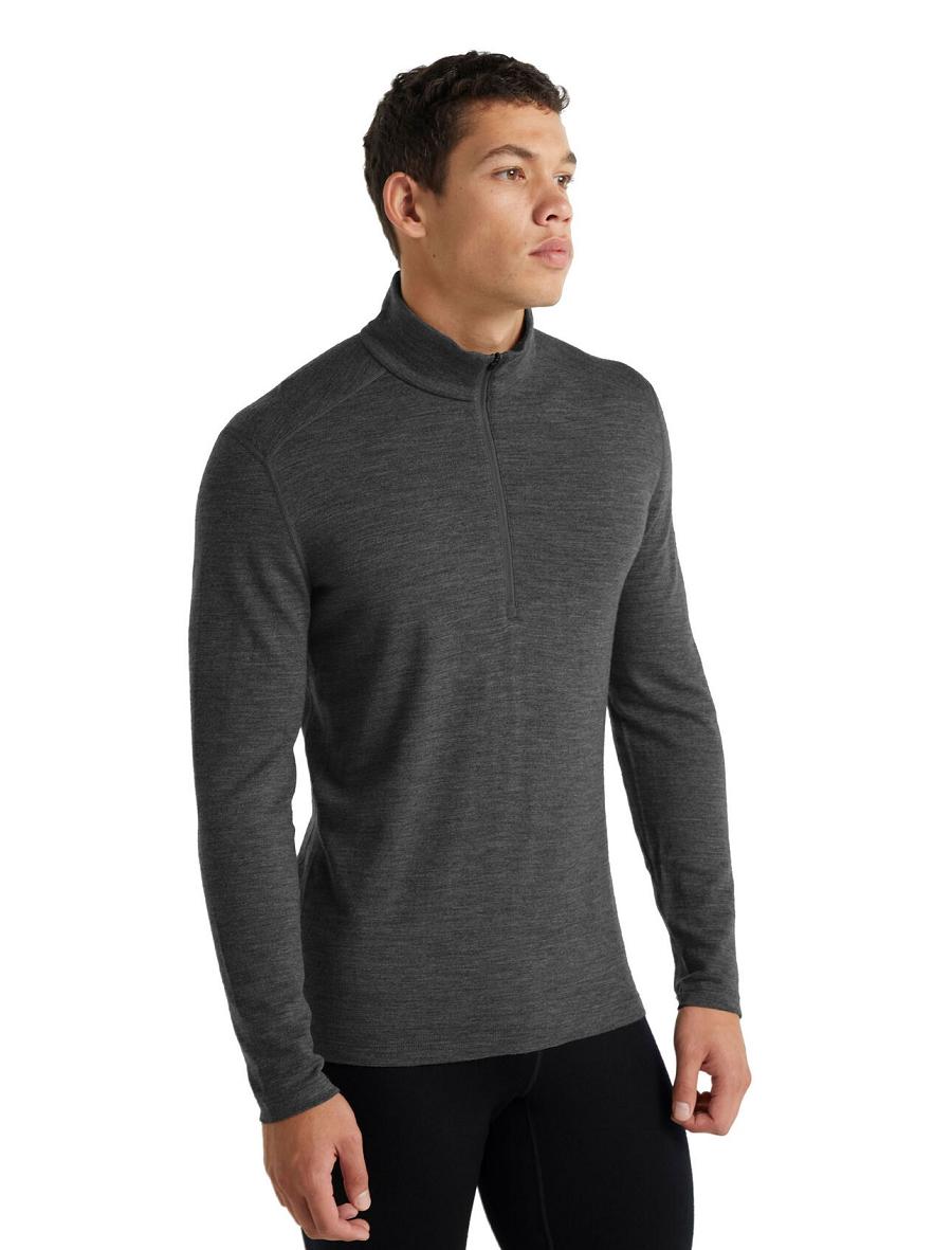 Gritstone Heather Icebreaker Merino 260 Tech Long Sleeve Half Zip Thermal Top Men's Base Layers | AU 1386ILHS